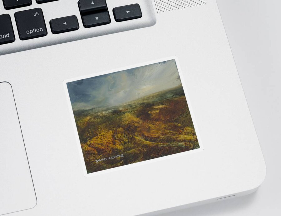 Moorland Sticker featuring the painting Moorland 71 by David Ladmore