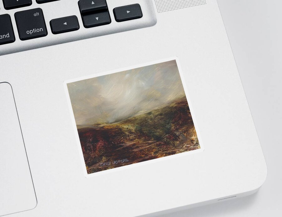 Moorland Sticker featuring the painting Moorland 76 by David Ladmore