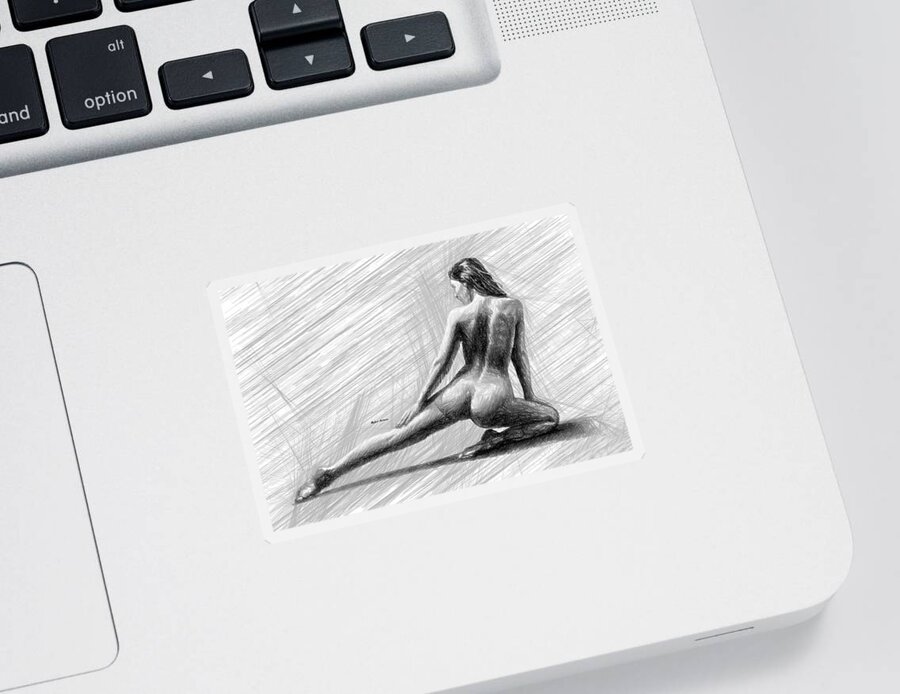 Art Sticker featuring the digital art Morning Stretch by Rafael Salazar