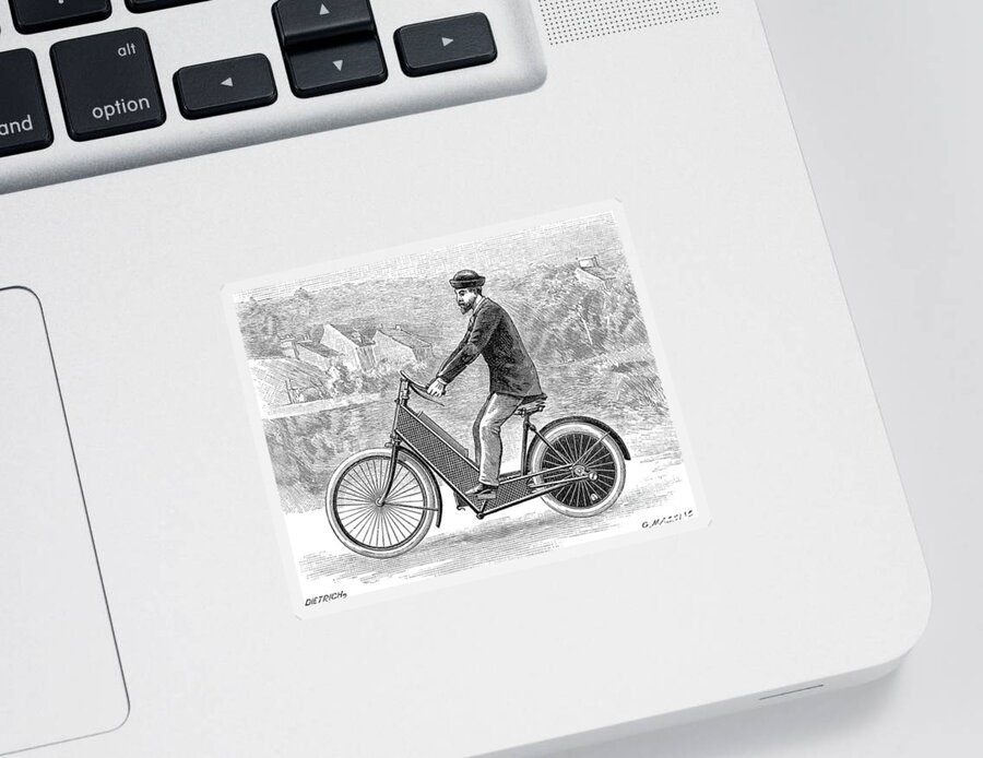 1894 Sticker featuring the photograph Motorcycle, 1894 by Granger