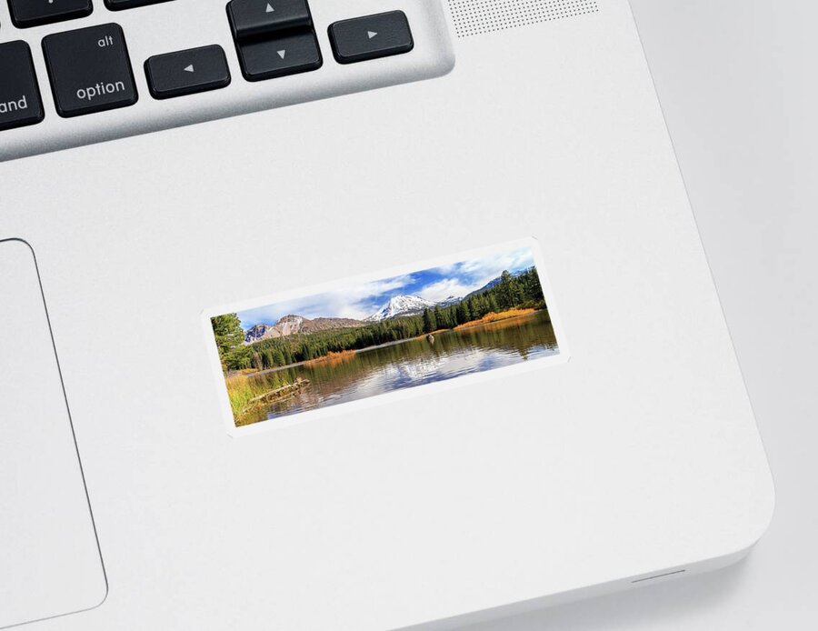 Mount Lassen Sticker featuring the photograph Mount Lassen Autumn Panorama by James Eddy