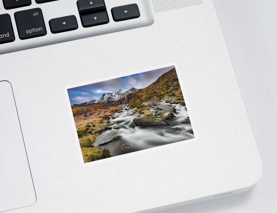 Cwm Idwal Sticker featuring the photograph Mountain River Snowdonia by Adrian Evans