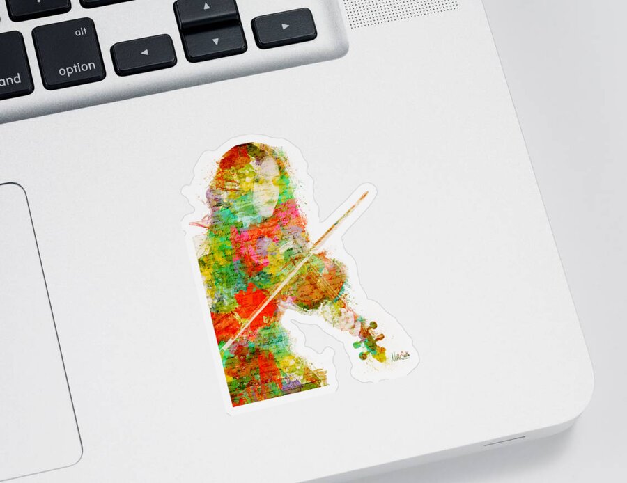 Violin Sticker featuring the digital art Music In My Soul by Nikki Smith