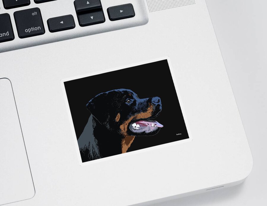 Canine Sticker featuring the digital art Music Notes 34 by David Bridburg