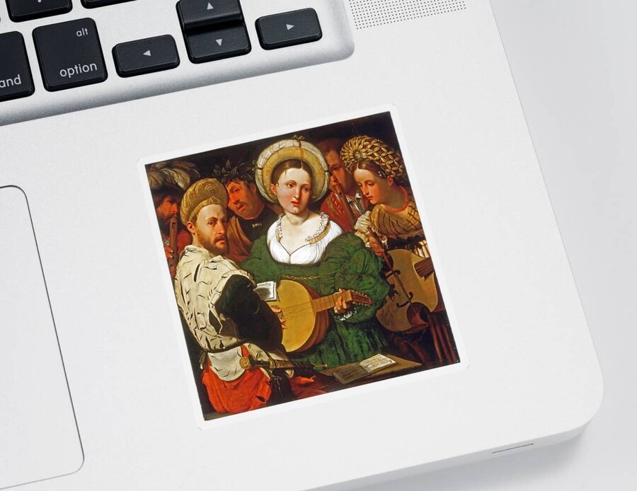 Callisto Piazza Sticker featuring the painting Musical Group by Callisto Piazza