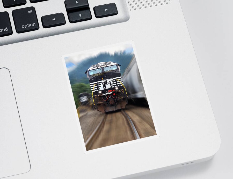 Railroad Sticker featuring the photograph N S 8089 On The Move by Mike McGlothlen
