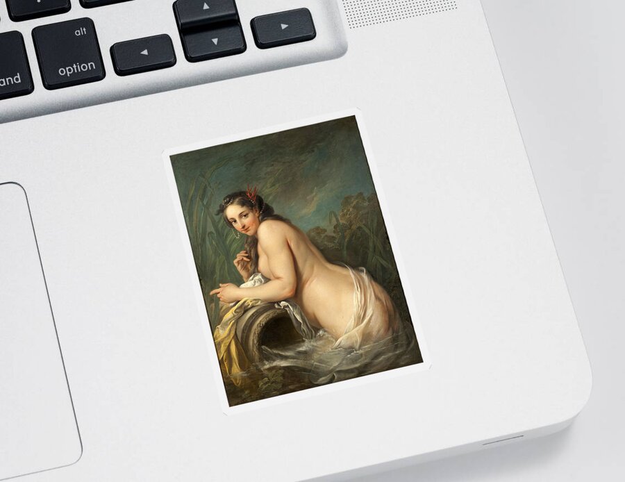 Charles-andre Van Loo Sticker featuring the painting Naiad by Charles-Andre van Loo