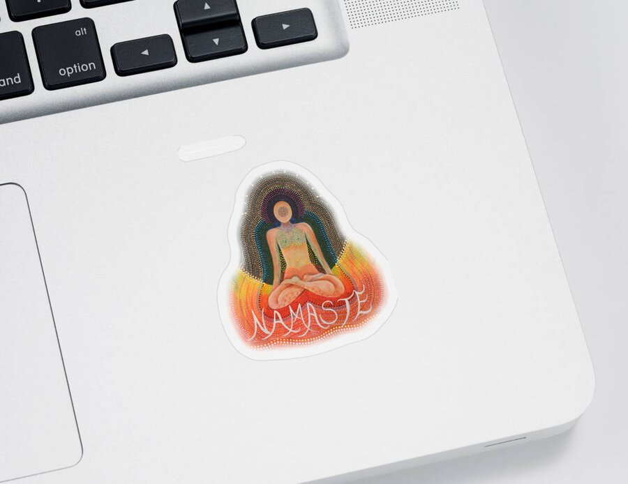 Namaste Sticker featuring the painting Namaste' by Deborha Kerr