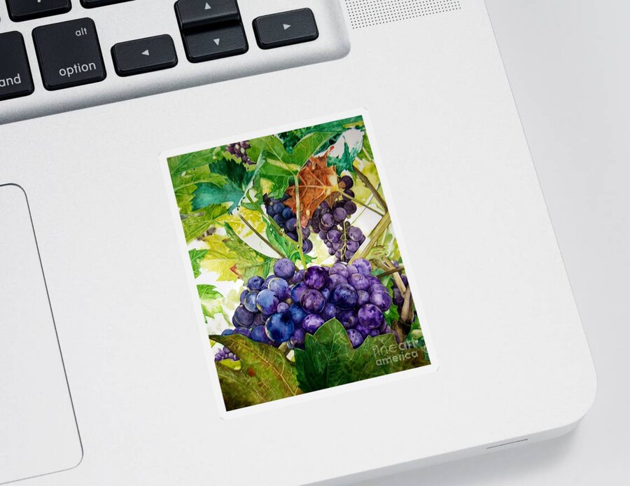 Grapes Sticker featuring the painting Napa Harvest by Lance Gebhardt