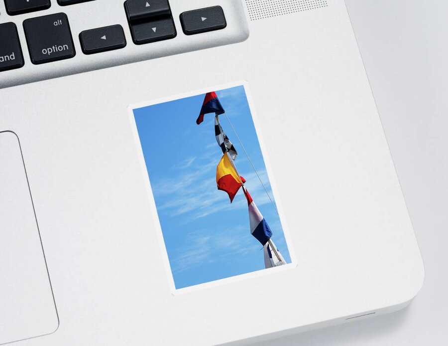 Nautical Flags Sticker featuring the photograph Nautical Flags by Karol Livote