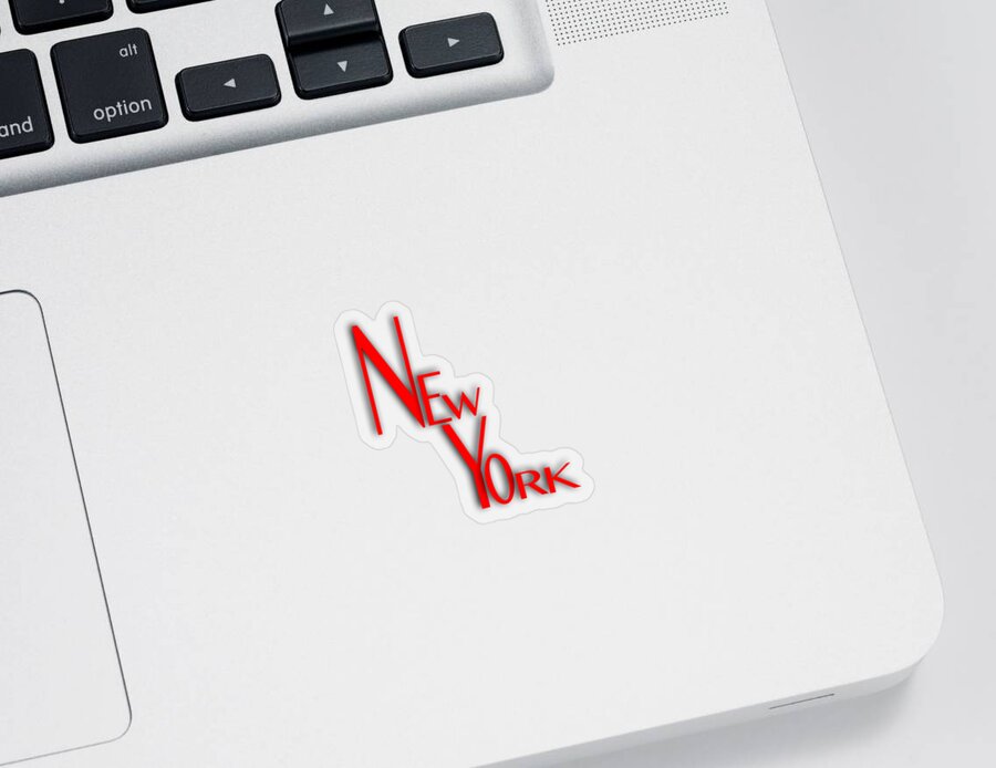 Typography Sticker featuring the digital art New York by Bill Owen