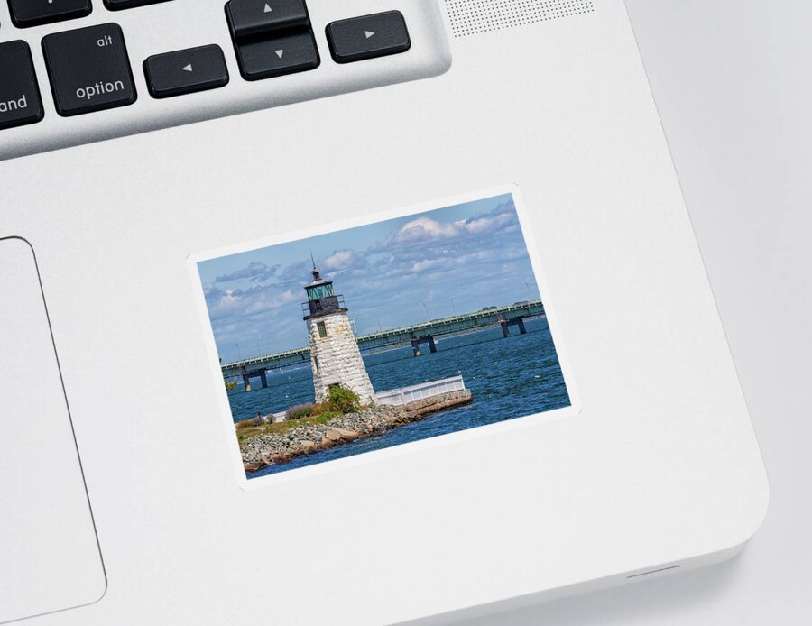 Newport Harbor Lighthouse Sticker featuring the photograph Newport Harbor Lighthouse by Brian MacLean