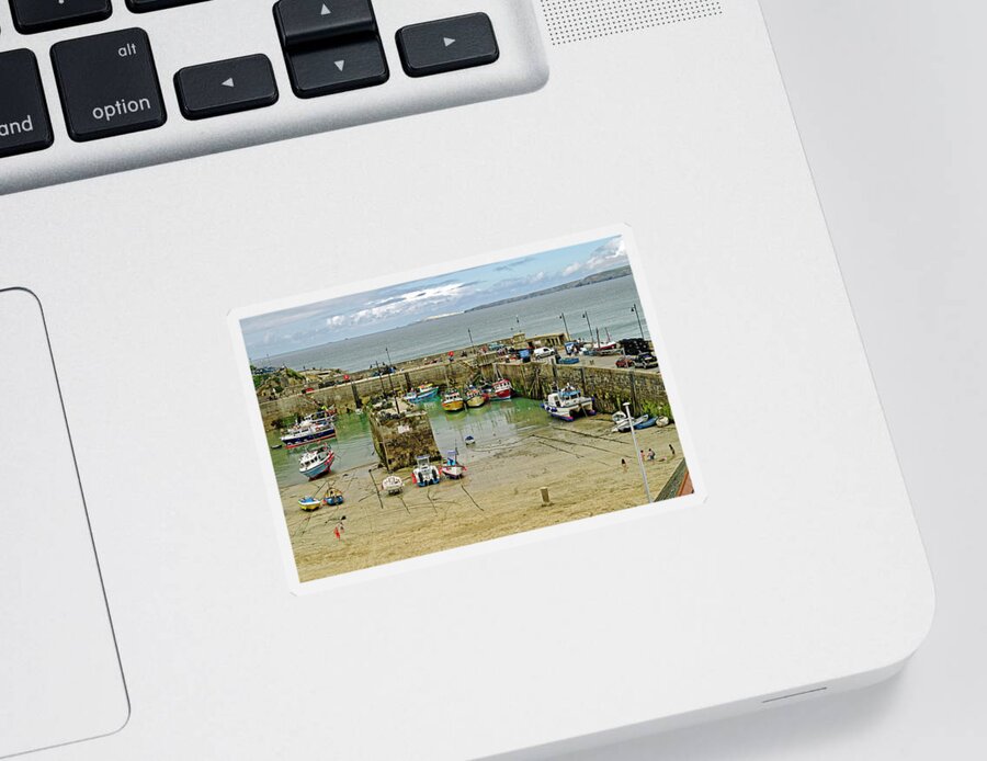 Britain Sticker featuring the photograph Newquay Harbour at Low Water by Rod Johnson