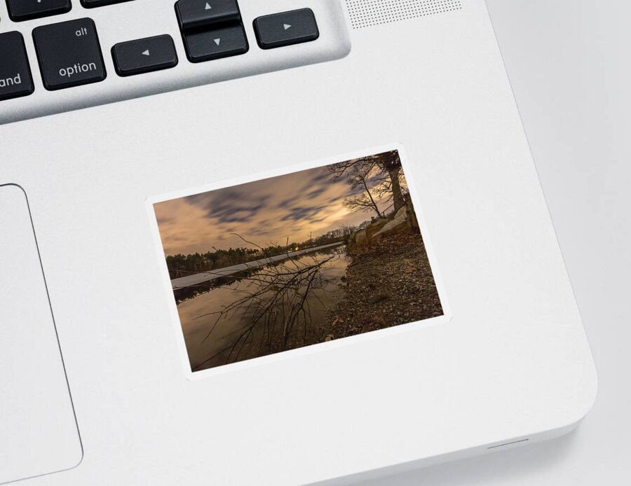 New England Sticker featuring the photograph Night at Houghtons Pond by Brian MacLean