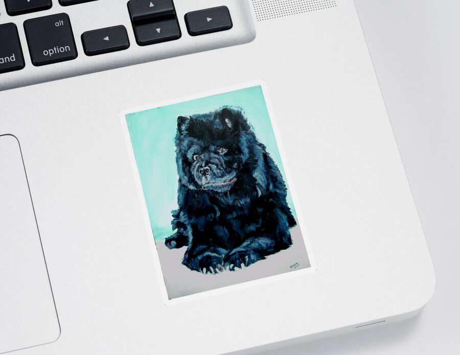 Dog Sticker featuring the painting Nikki the Chow by Bryan Bustard