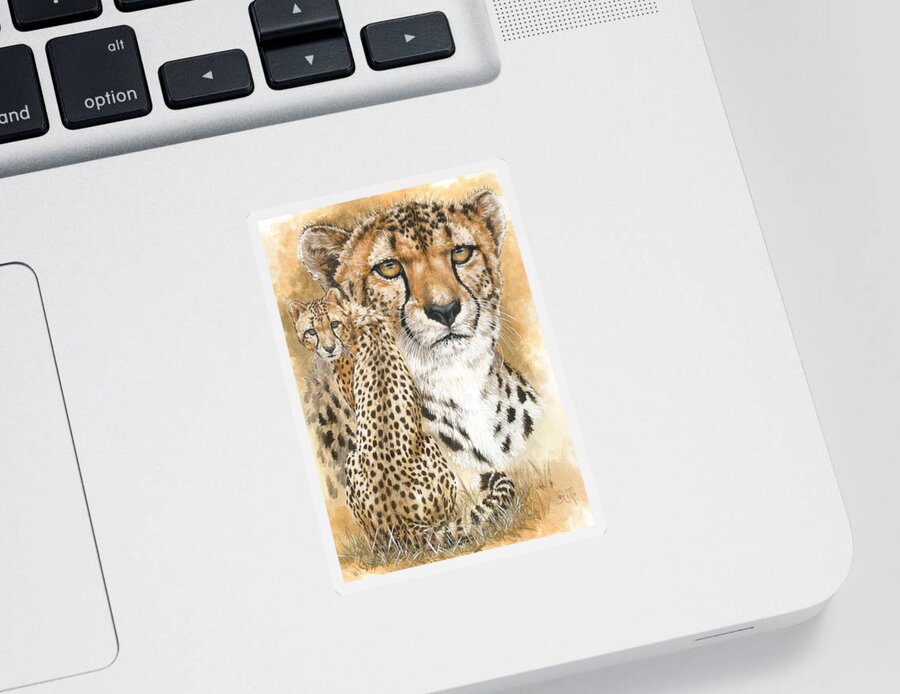 Cheetah Sticker featuring the mixed media Nimble by Barbara Keith