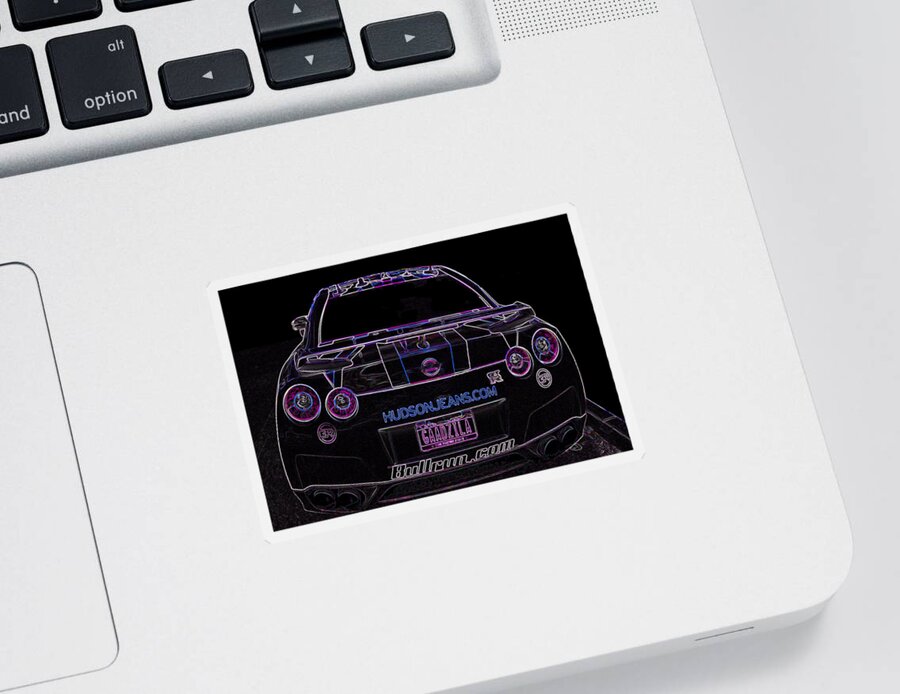 Nissan Sticker featuring the digital art Nissan GTR art by Darrell Foster