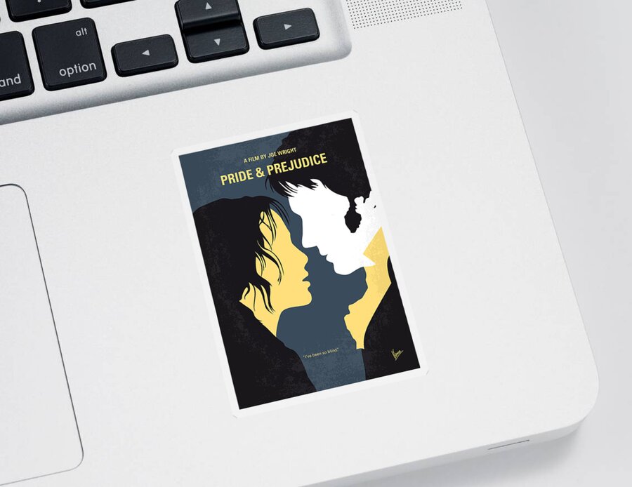 Pride And Prejudice Sticker featuring the digital art No584 My Pride and Prejudice minimal movie poster by Chungkong Art