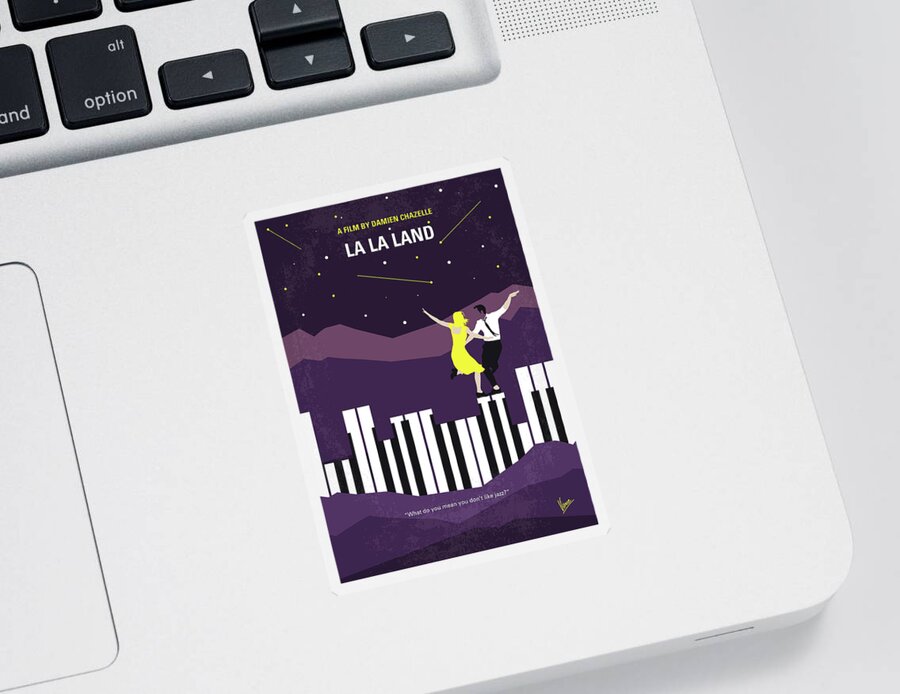 La La Land Sticker featuring the digital art No756 My La La Land minimal movie poster by Chungkong Art