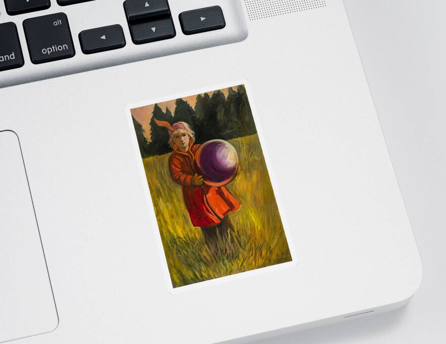 Girl Sticker featuring the painting Noble Savage by Laura Lee Cundiff