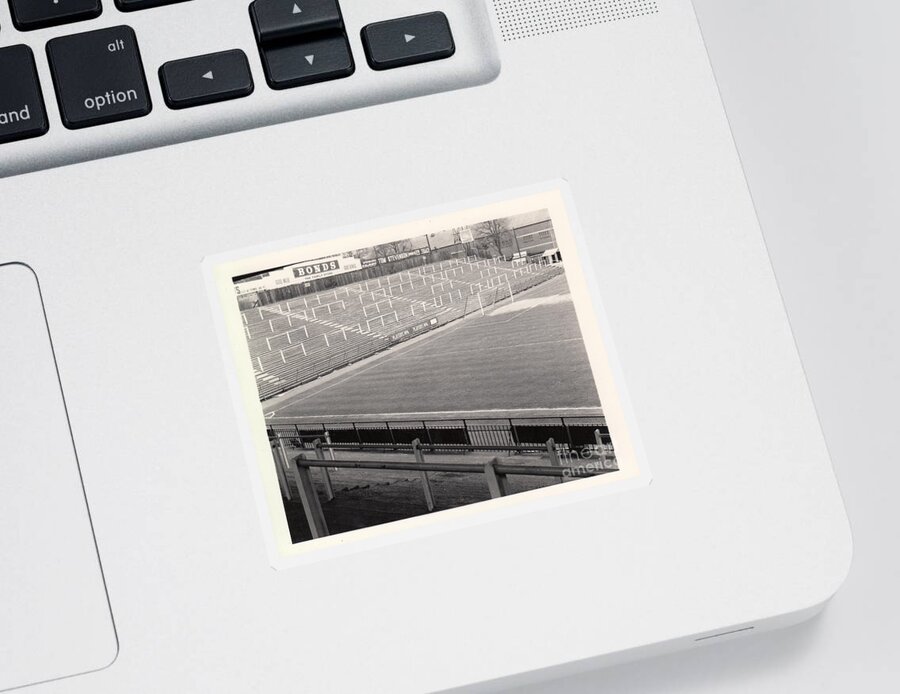  Sticker featuring the photograph Norwich City - Carrow Road - River End 1 - BW - 1960s by Legendary Football Grounds