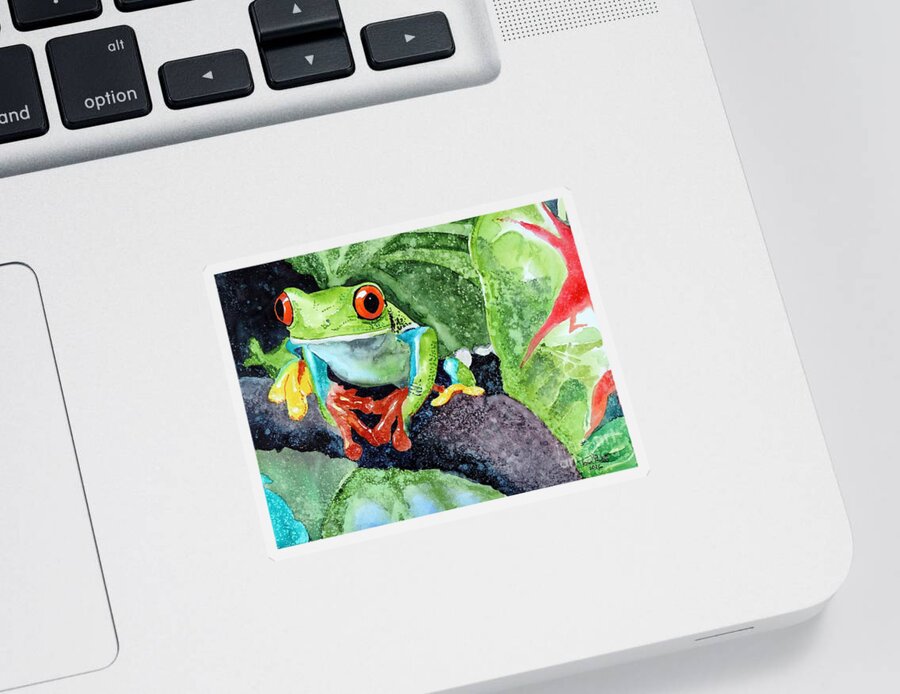 Frog Sticker featuring the painting Not Kermit by Tom Riggs