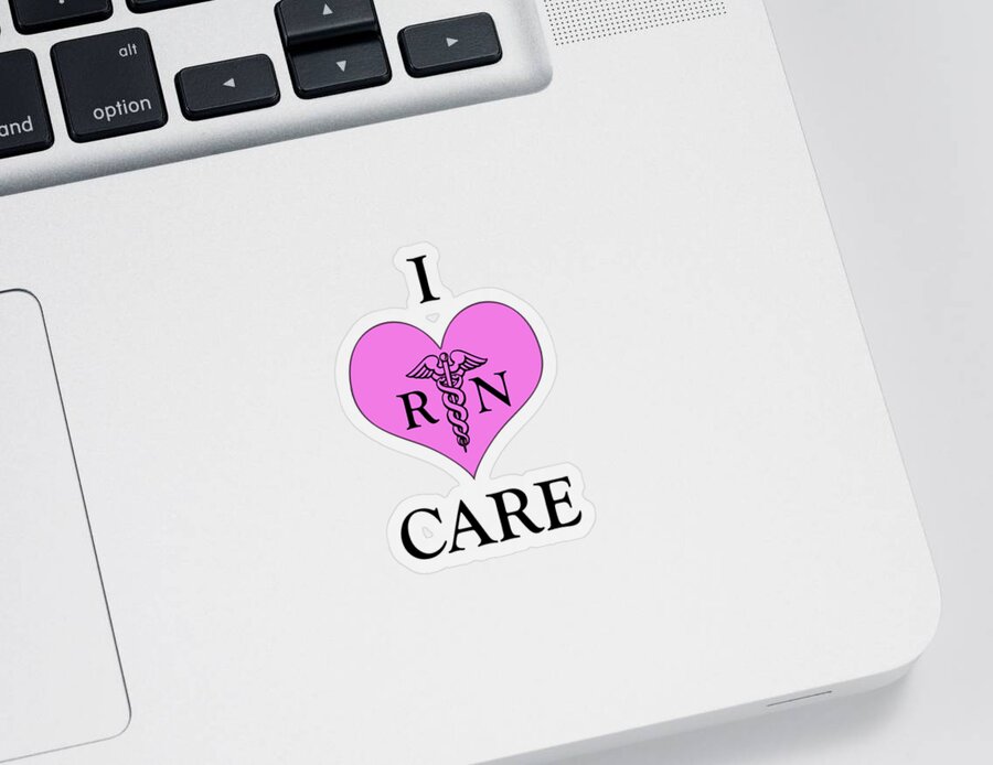 Caduceus Sticker featuring the photograph Nursing I Care - Pink by Mark Kiver