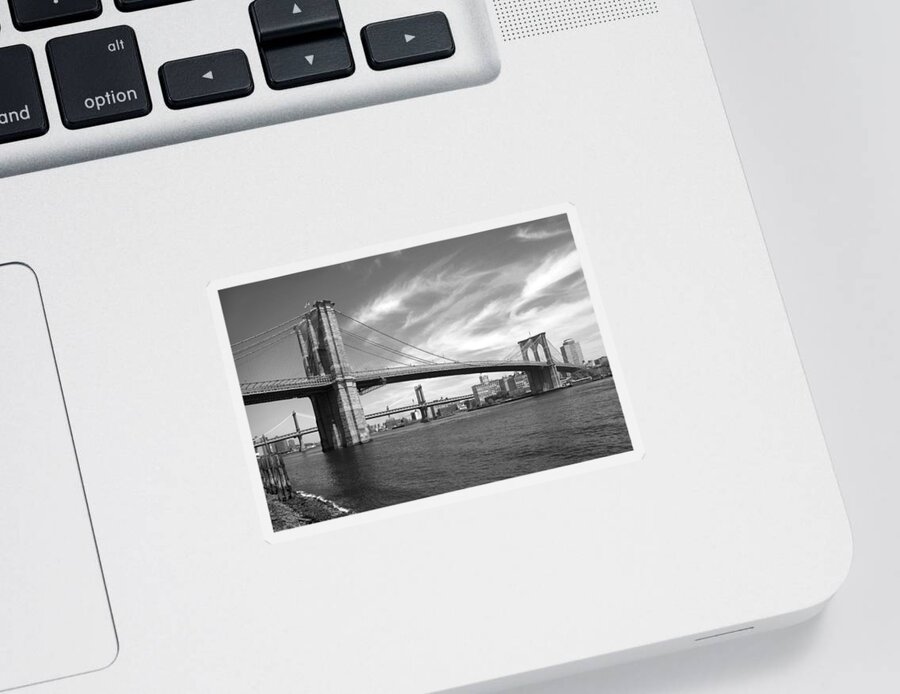 Bridge Sticker featuring the photograph NYC Brooklyn Bridge by Mike McGlothlen