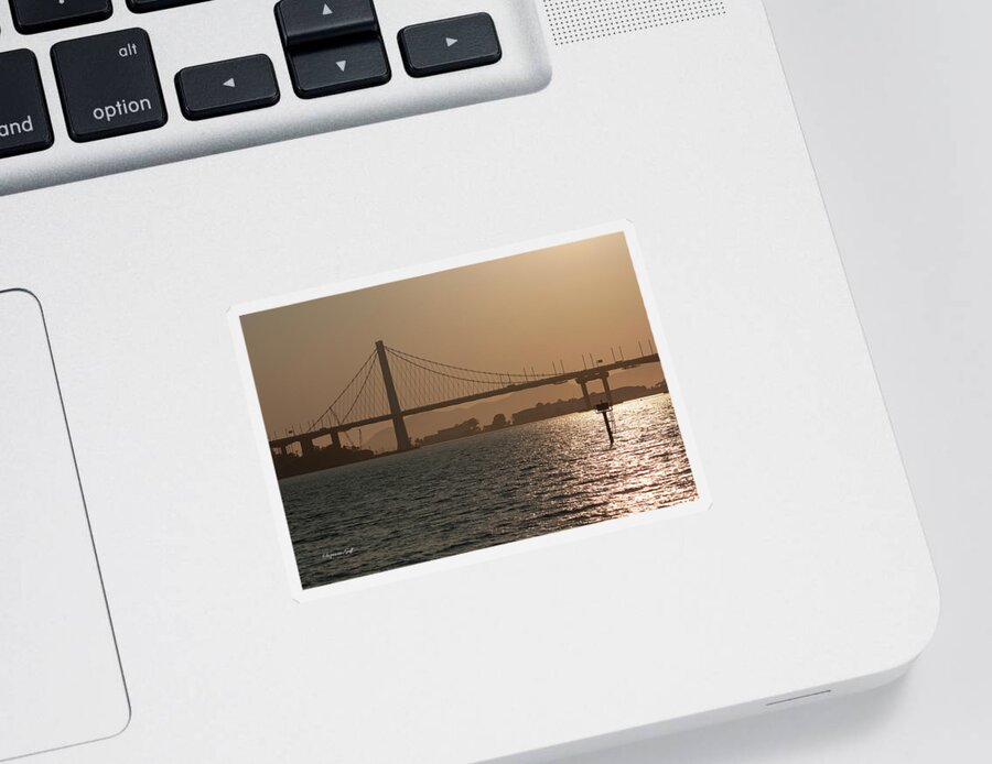 Photograph Sticker featuring the photograph Oakland Bay Bridge by Suzanne Gaff
