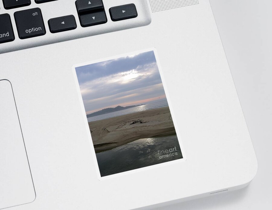 Carmel River Beach Sticker featuring the photograph Ocean and River by James B Toy