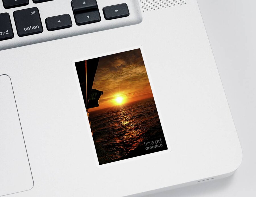 Sunset Sticker featuring the photograph Ocean Sunset by Sue Melvin