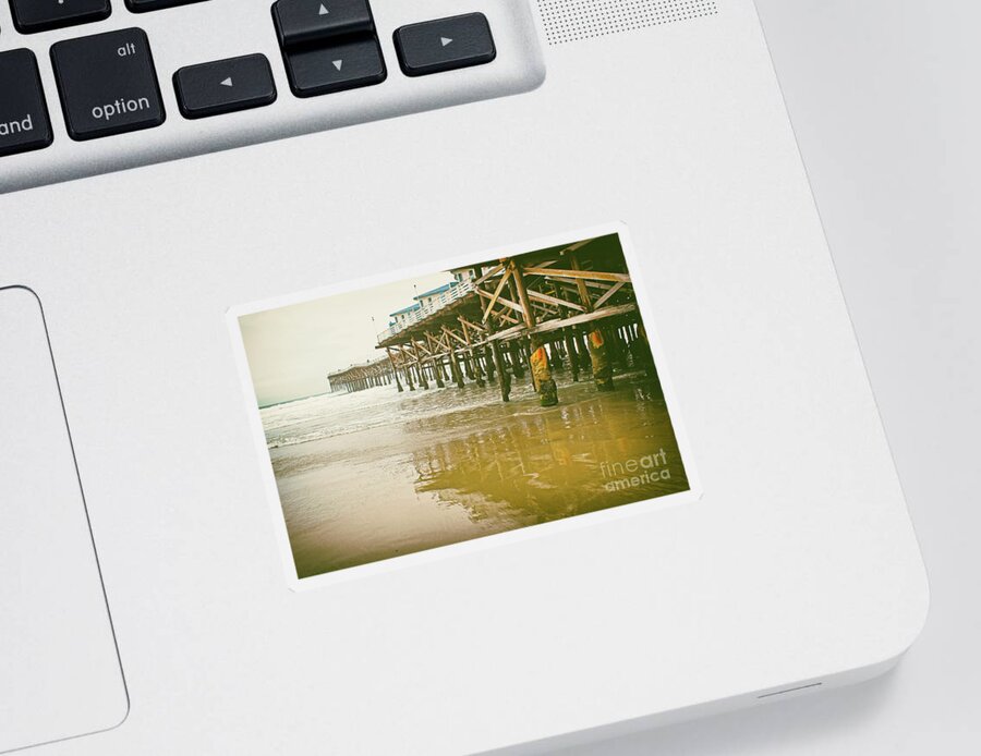 Pier Sticker featuring the photograph Ocean Timbers by Becqi Sherman