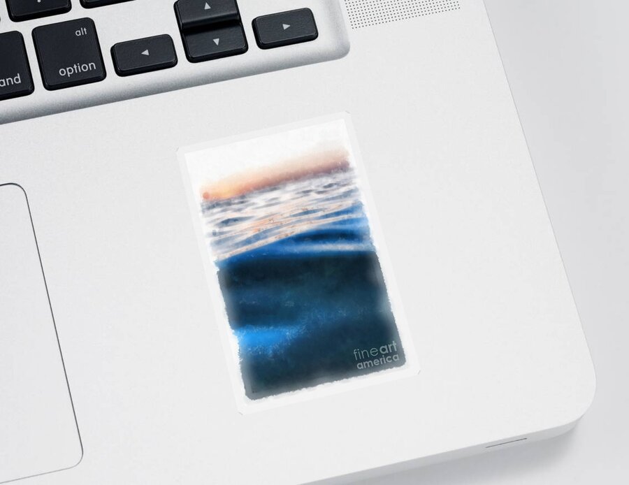 Beach Sticker featuring the painting Ocean Waves by Edward Fielding