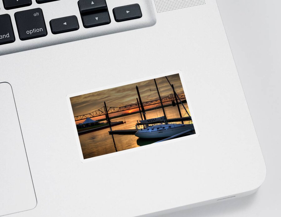 Hdr Image Sticker featuring the photograph Ohio River Sailing by Deborah Klubertanz