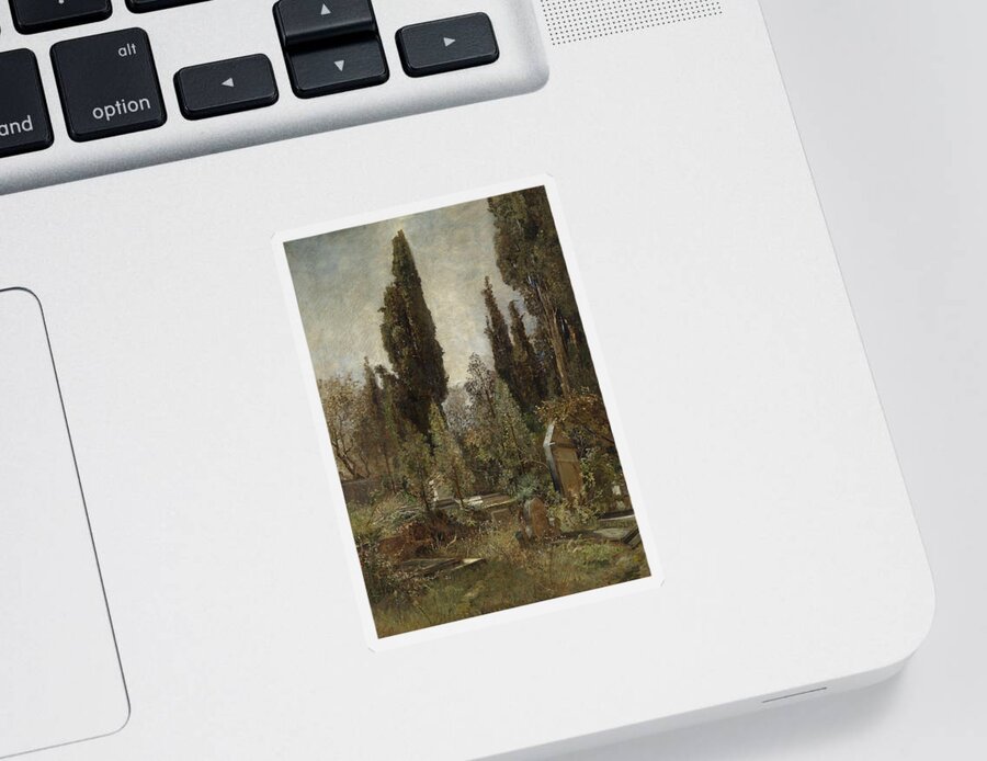 Marie Egner Sticker featuring the painting Old Cemetery by Marie Egner