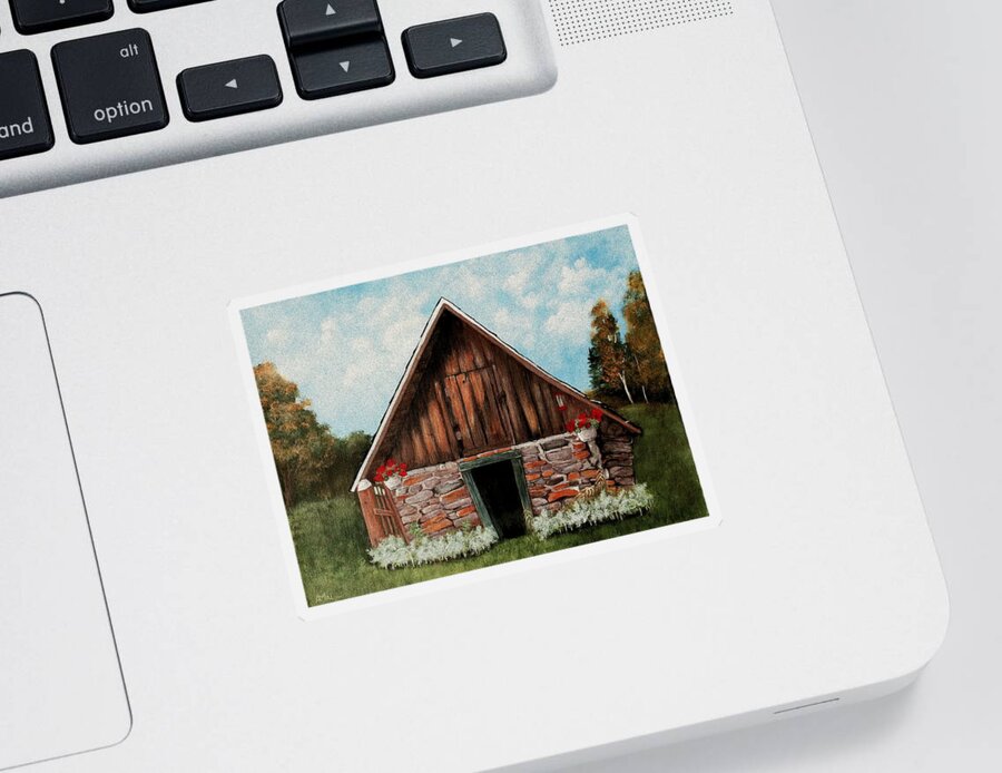 House Sticker featuring the painting Old Root House by Anastasiya Malakhova