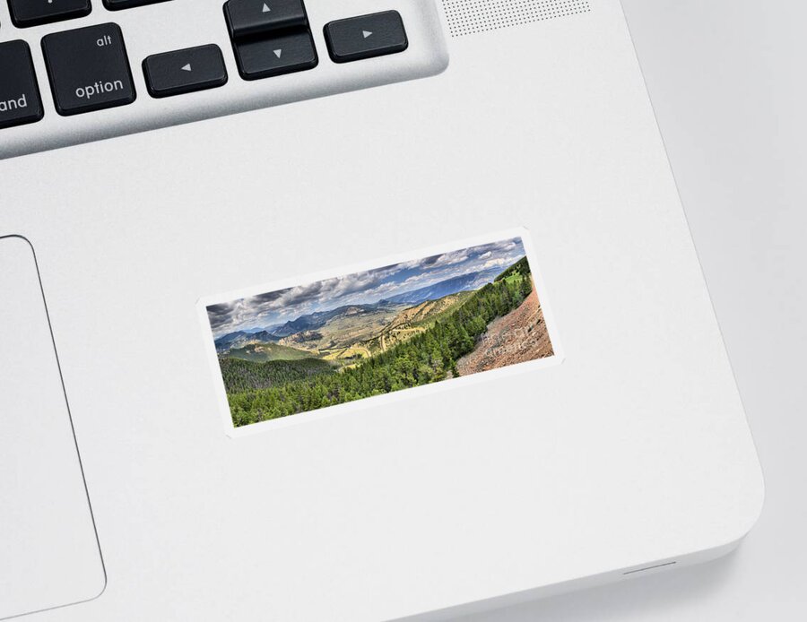 Beartooth Mountains Sticker featuring the photograph On The Way To Yellowstone by Adam Jewell