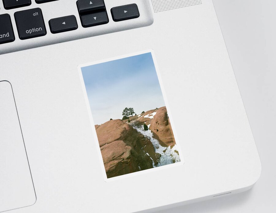 Red Rocks Park Sticker featuring the photograph On Top of The Rock by Ana V Ramirez