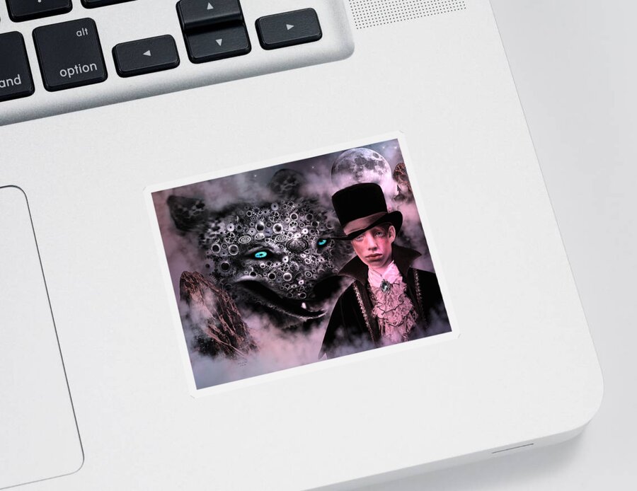 Digital Art Sticker featuring the digital art Once Upon A Time by Artful Oasis