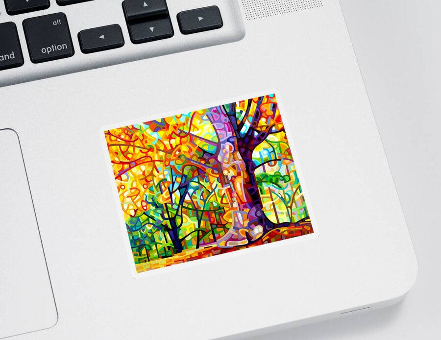 Fine Art Sticker featuring the painting One Fine Day by Mandy Budan