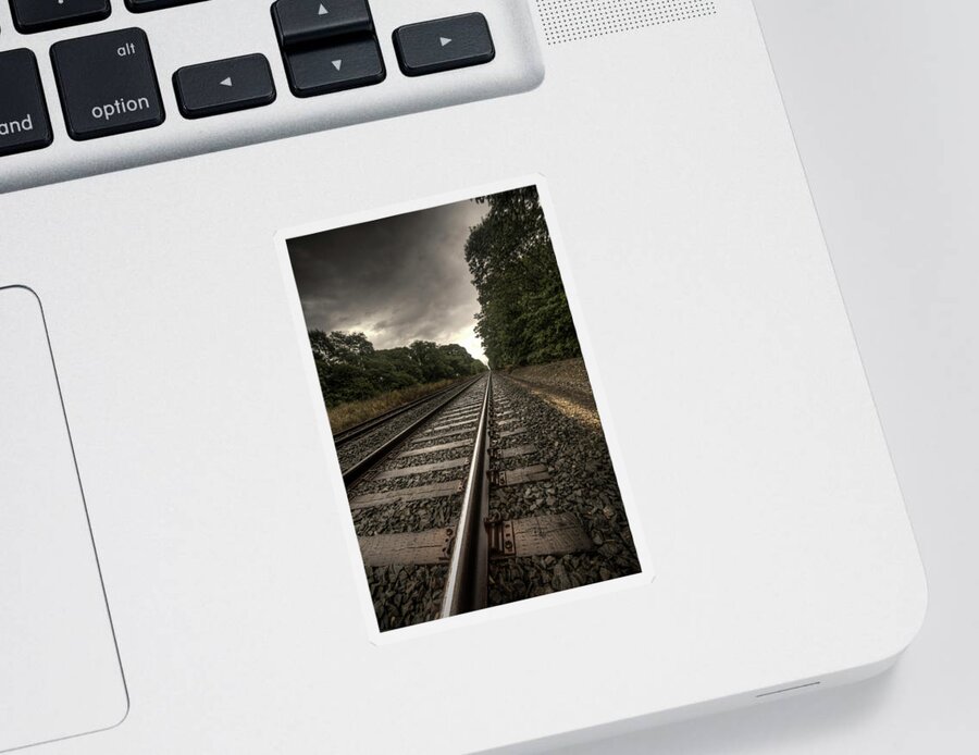 Tracks Sticker featuring the photograph One way home by Steve Gravano