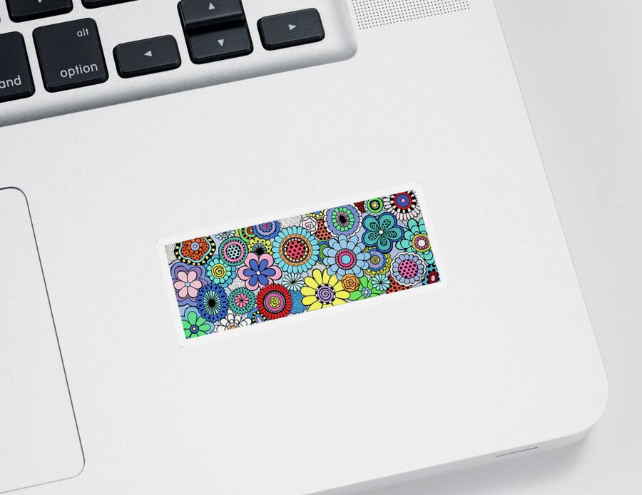 Flowers Sticker featuring the painting One Yellow Bloom by Beth Ann Scott