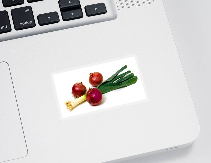 Onion Sticker featuring the photograph Onion And Leek by Olivier Le Queinec