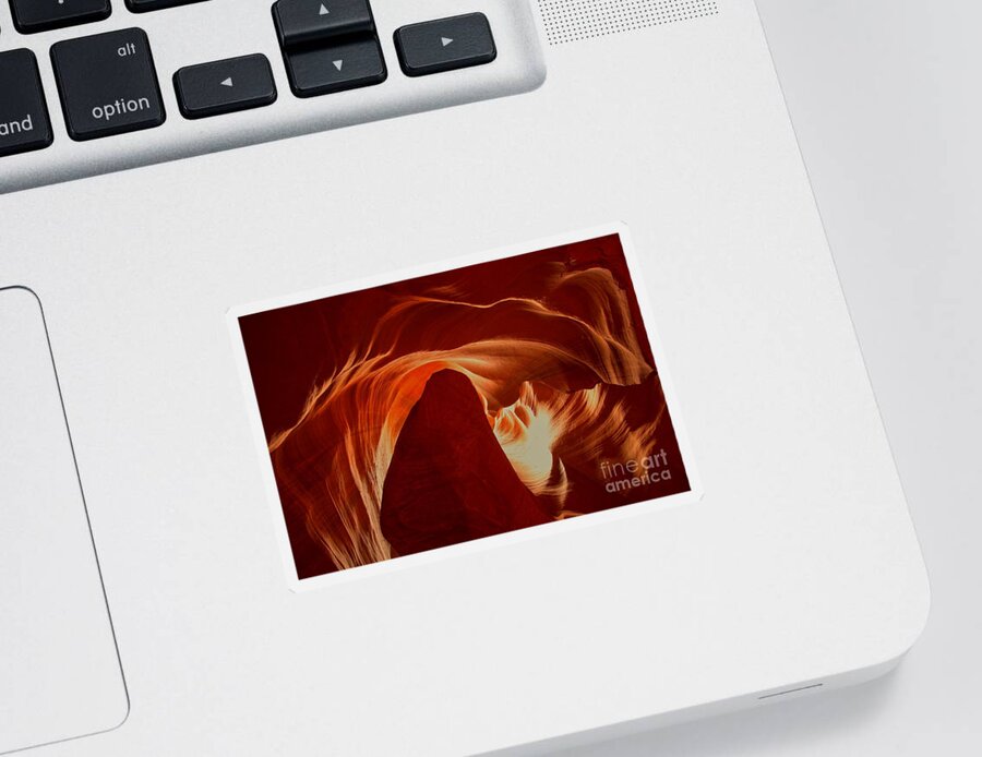 Upper Antelop Sticker featuring the photograph Orange Abstract At Upper Antelope by Adam Jewell