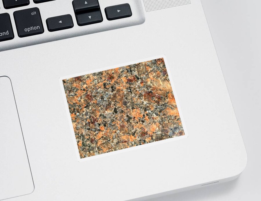 Phorograph Sticker featuring the photograph Orange Polished Granite Stone by Delynn Addams