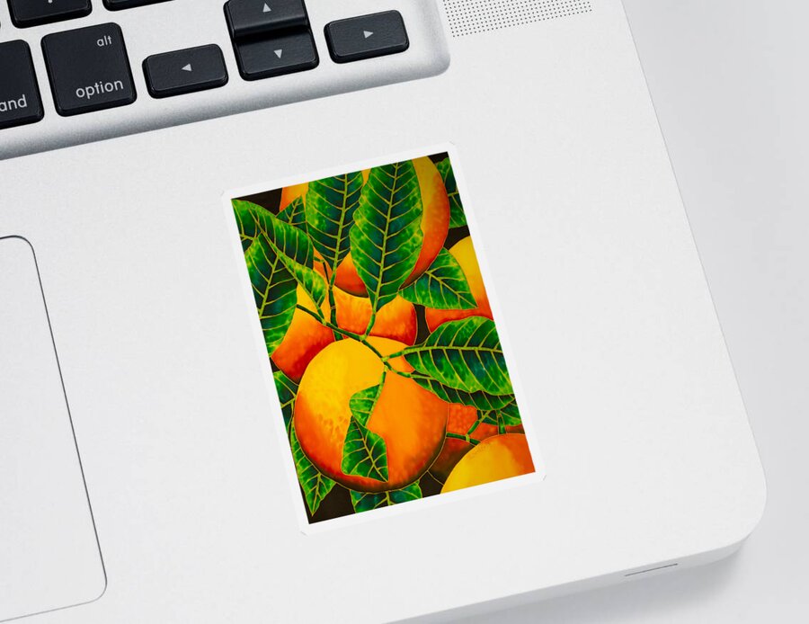 Silk Art Sticker featuring the painting Oranges by Daniel Jean-Baptiste