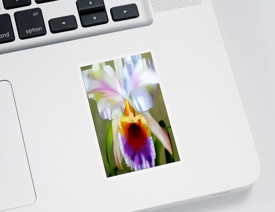 Art Sticker featuring the digital art Orchid Cattleya by Rafael Salazar