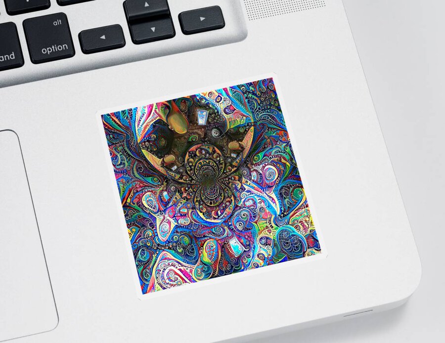 Man Sticker featuring the digital art Ornametal fractal by Bruce Rolff