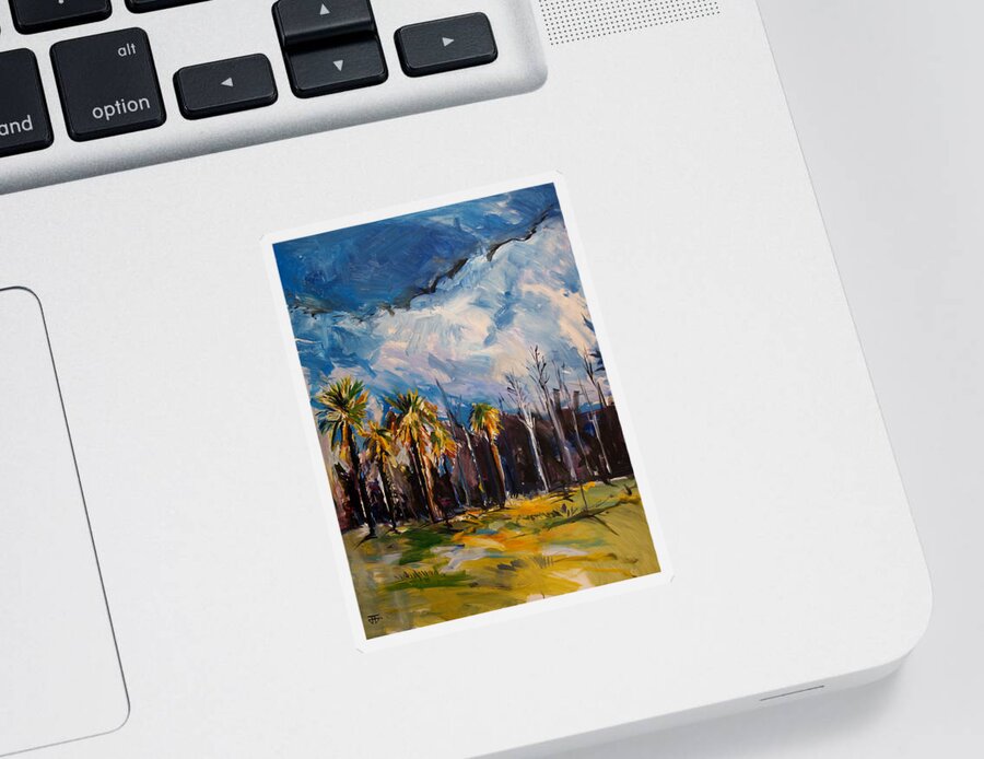  Sticker featuring the painting Ossabaw Clouds by John Gholson