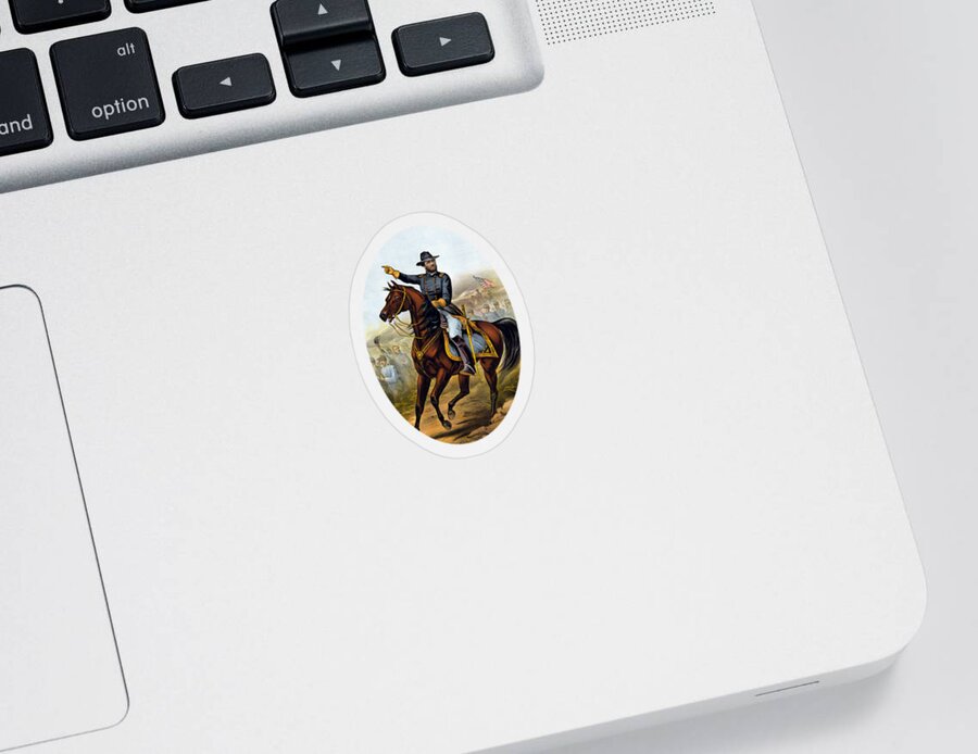 Civil War Sticker featuring the painting Our Old Commander - General Grant by War Is Hell Store